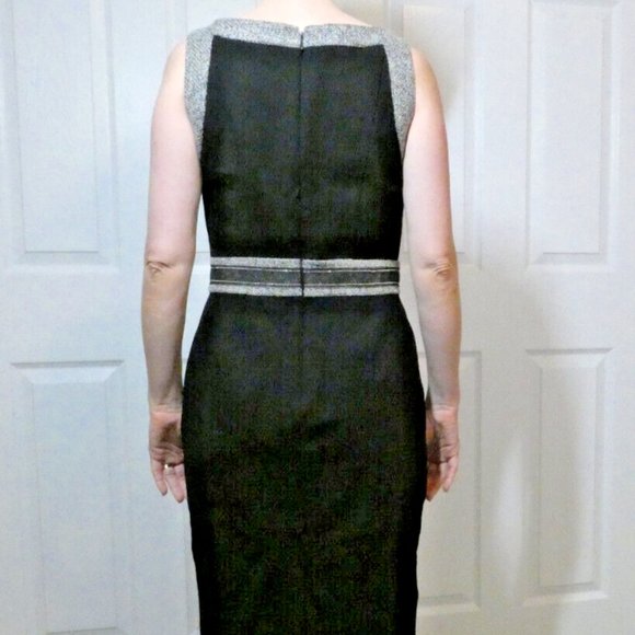 WHBM Dress Black Accented Sleeveless Shift Business Office Party Size 6 - Picture 3 of 14